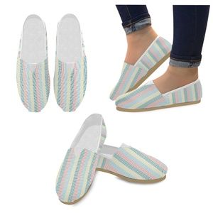 GEOMETRIC MULTI-COLOR SLIP ON CASUAL CANVAS WOMEN